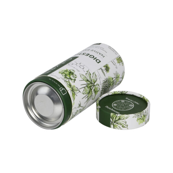 Paper Tube for Tea with Metal Lid