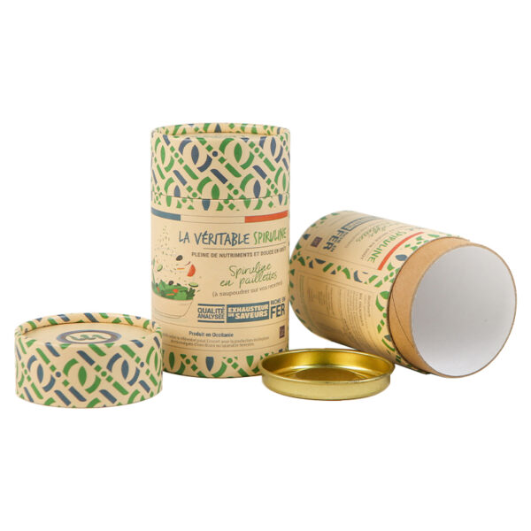 Kraft Paper Tube Box with Metal Tinplate